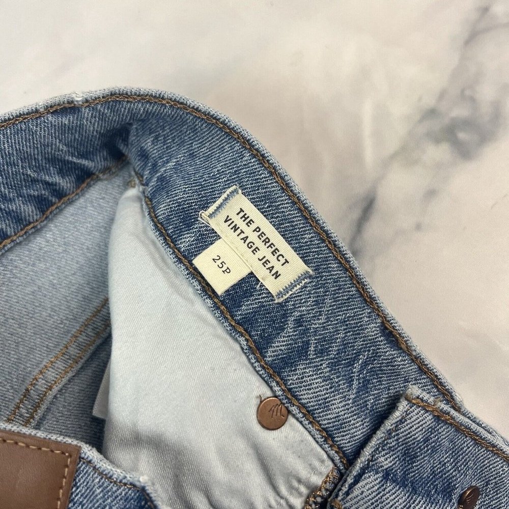 Madewell The Petite Perfect Vintage Jeans Size 25P Petite Ainsworth Frayed *FLAW - Picture 8 of 15